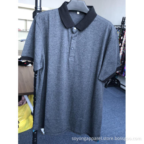 Men's AB Yarn Pique Short Sleeve Polo Shirts Jacquard Collar